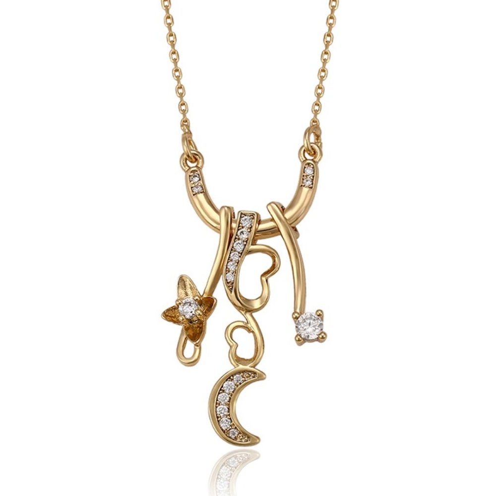 Love the Moon Drop 18KGP Necklace - Picture 1 of 9